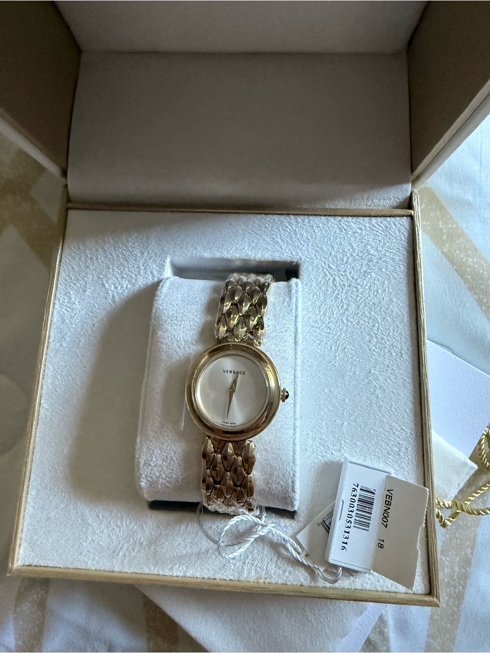 Versace Women's Gold Link Bracelet Watch with Ivory Dial